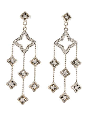 David Yurman Diamond Quatrefoil Chandelier Earrings