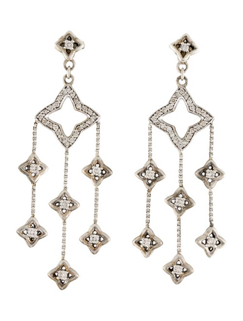 David Yurman Diamond Quatrefoil Chandelier Earrings