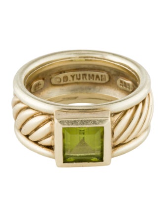 David Yurman 14K Peridot Cable Ring