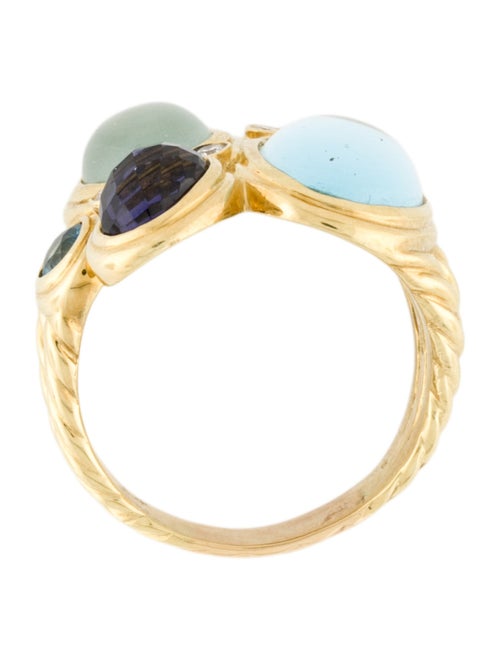 David Yurman 18K Multistone & Diamond Mosaic Cocktail Ring