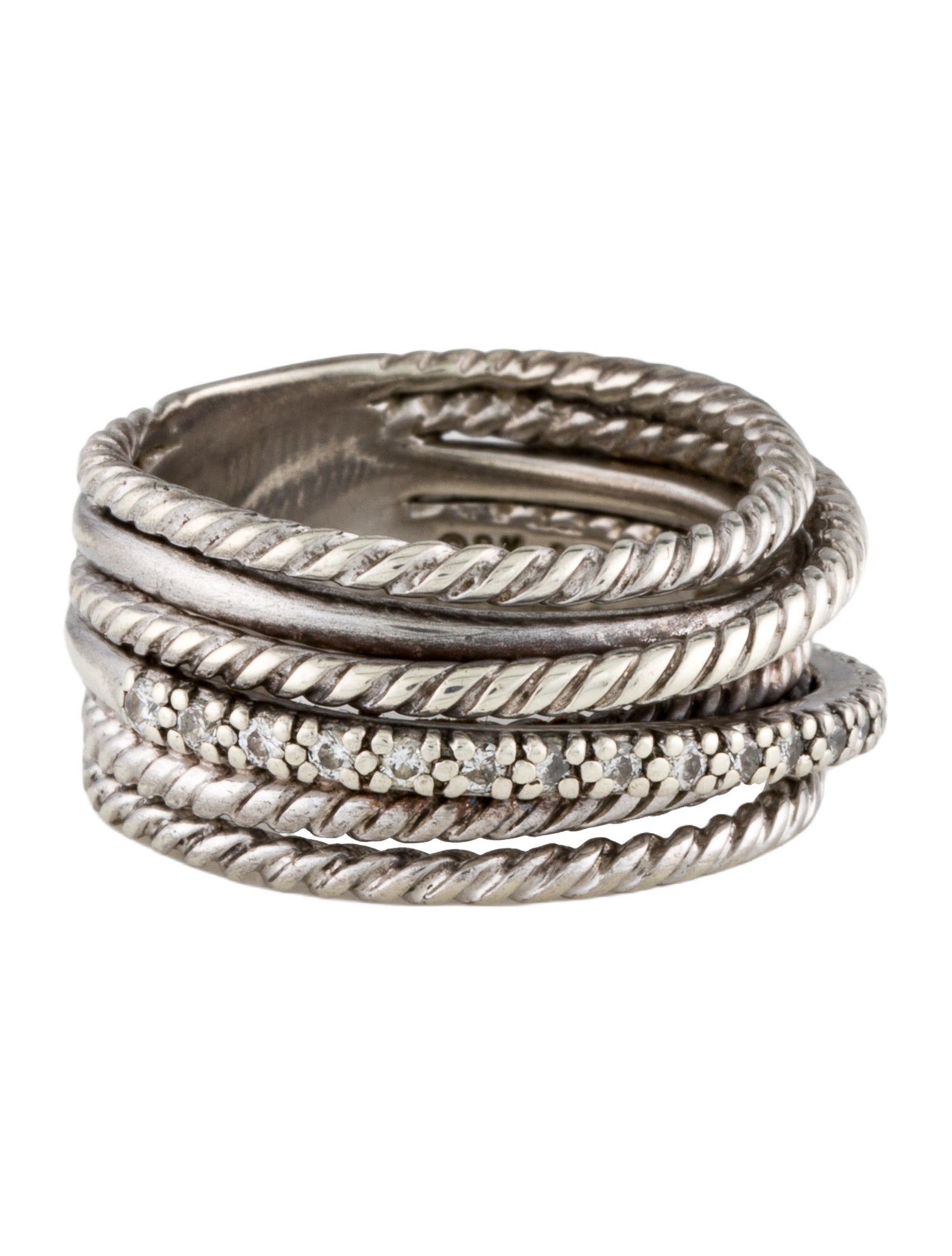 David Yurman Diamond Crossover Ring