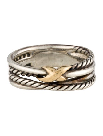 David Yurman Two-Tone X Crossover Band Ring