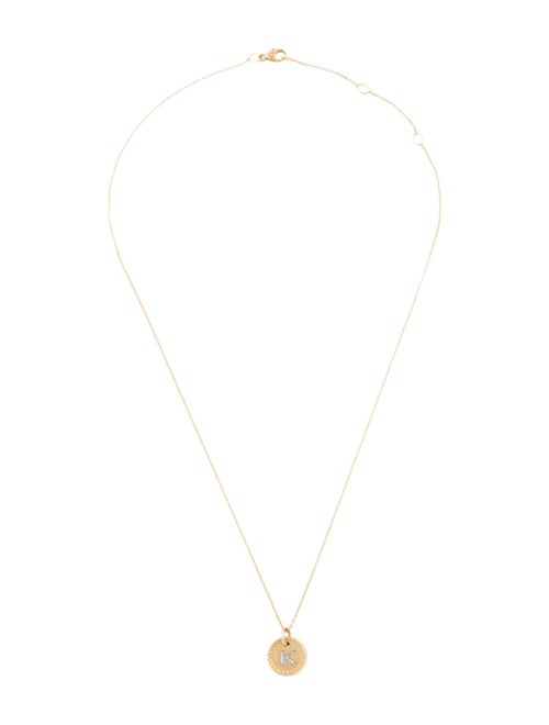 David Yurman 18K Diamond Initial 'K' Charm Necklace