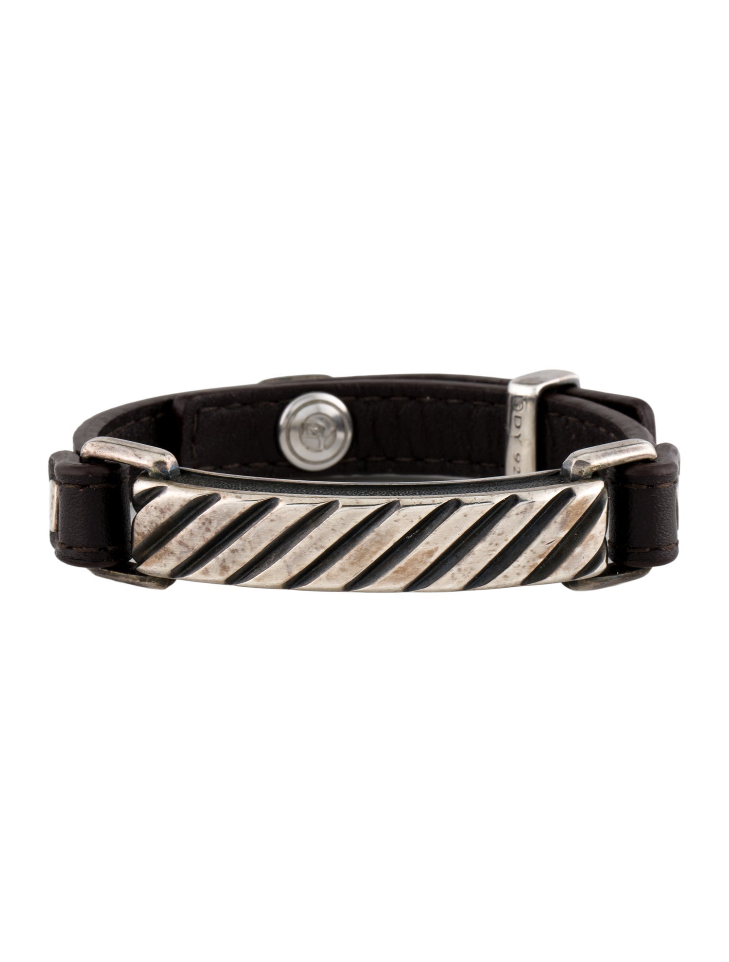 David Yurman Leather Modern Cable ID Wrap Bracelet