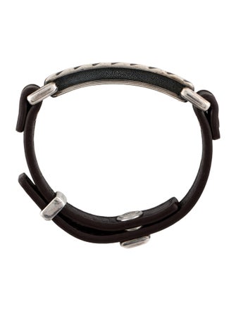 David Yurman Leather Modern Cable ID Wrap Bracelet