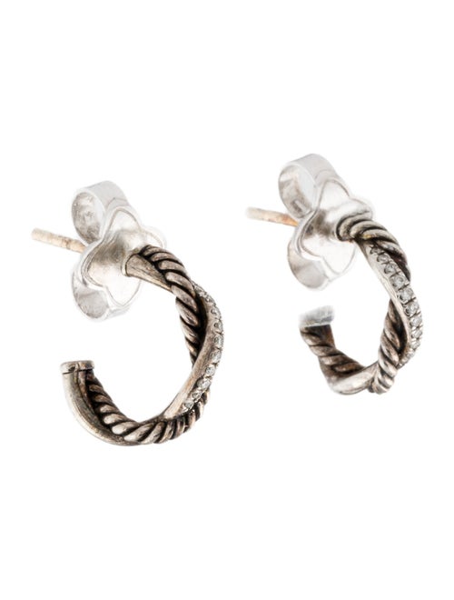 David Yurman Diamond Petite Infinity Huggie Hoop Earrings