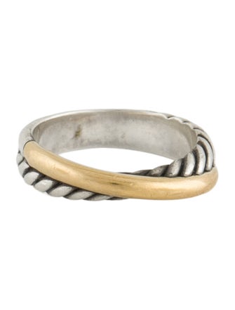David Yurman Two-Tone Crossover Band Ring