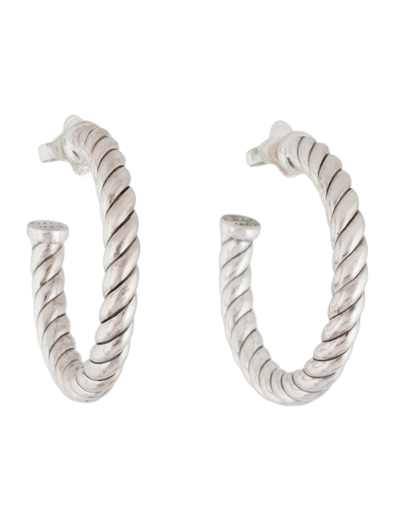 David Yurman Sculpted Cable Hoop Earrings