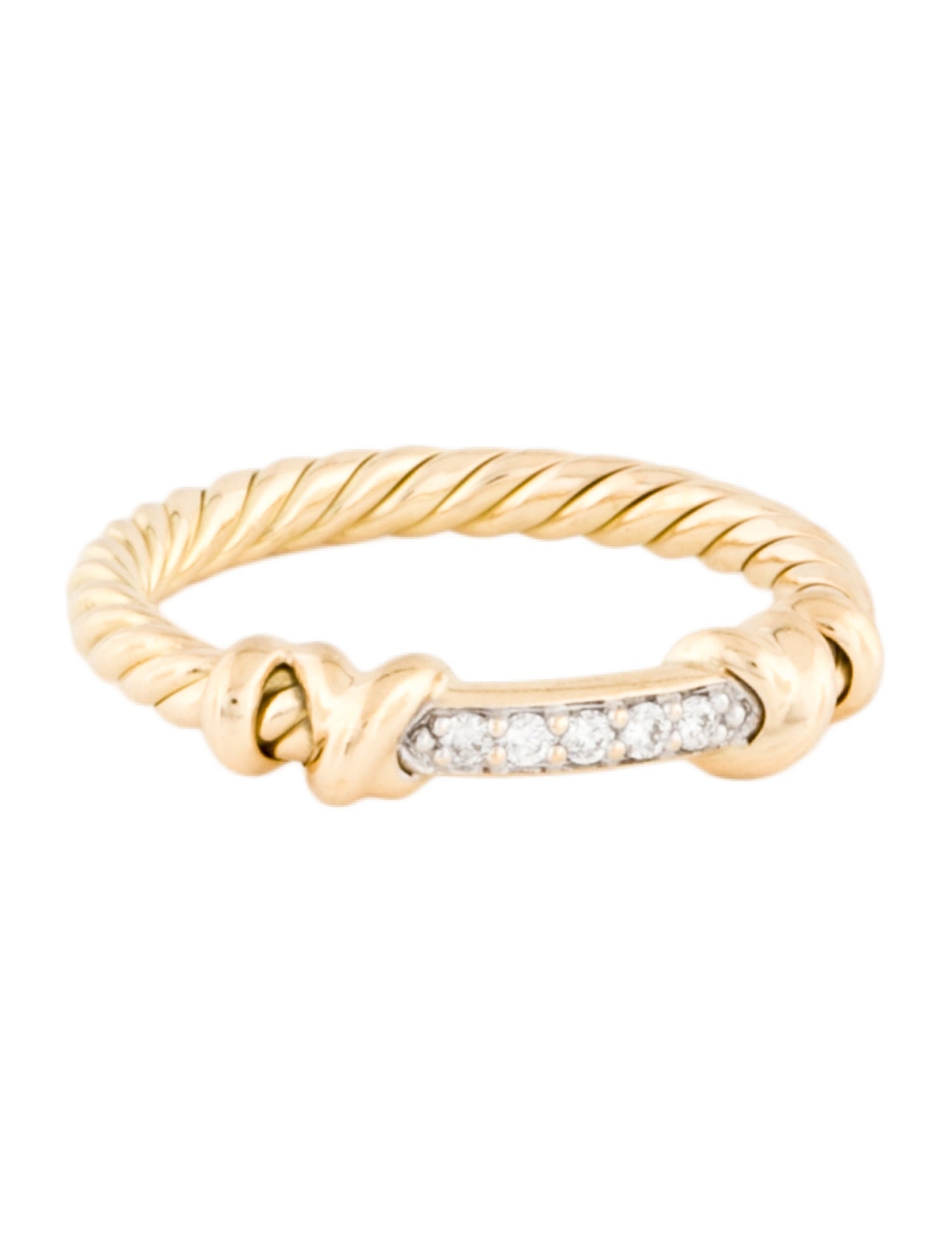David Yurman 18K Diamond Petite Helena Wrap Band Ring