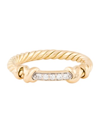 David Yurman 18K Diamond Petite Helena Wrap Band Ring
