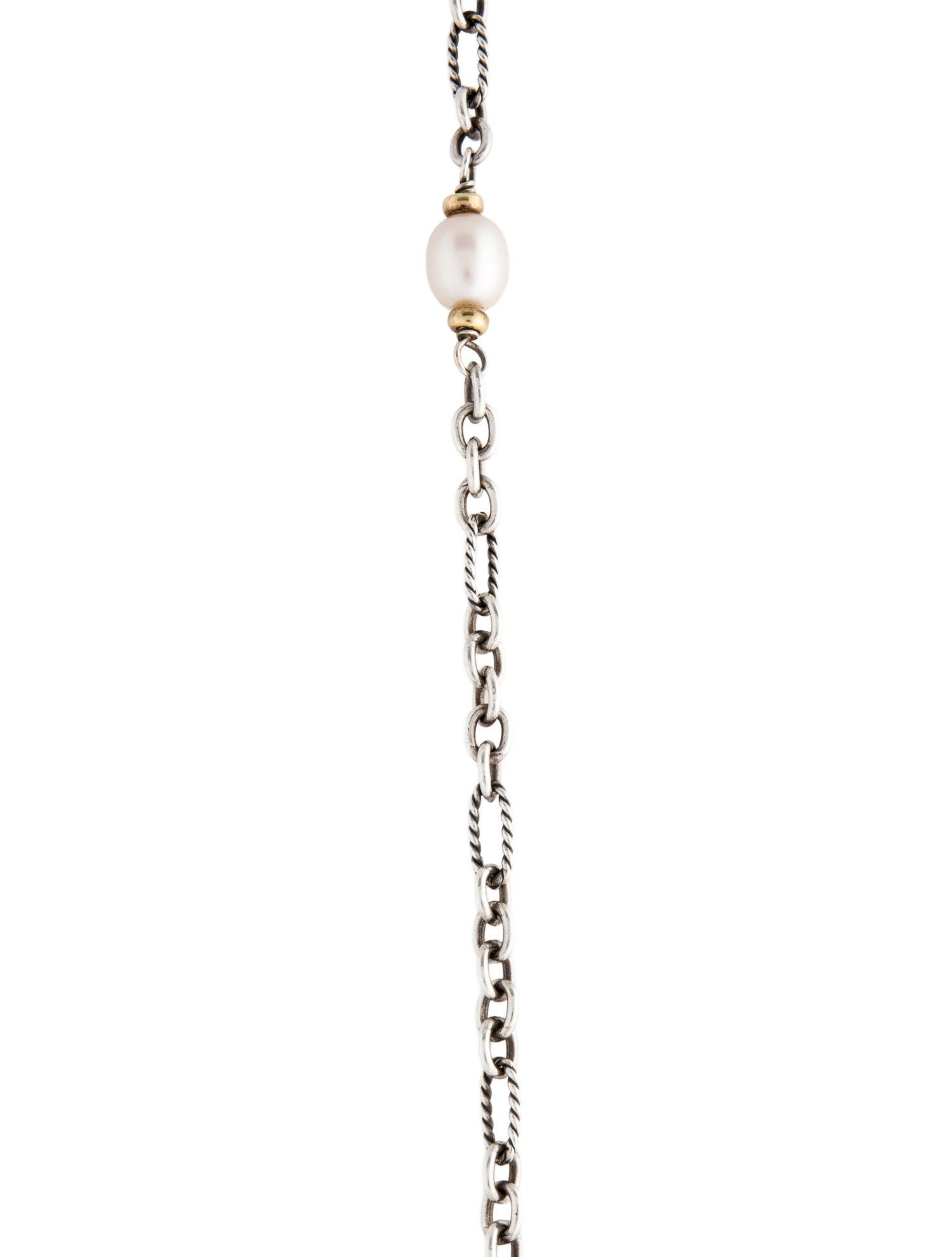 David Yurman Pearl Figaro Chain Station Necklace