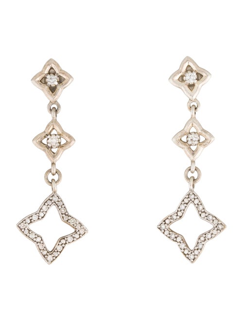 David Yurman Diamond Quatrefoil Drop Earrings