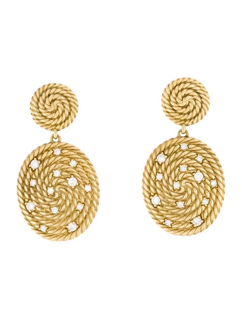 David Yurman 18K Diamond Coil Drop Earrings