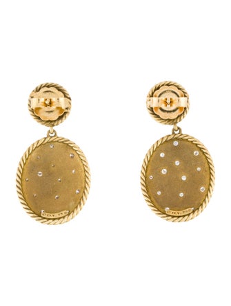 David Yurman 18K Diamond Coil Drop Earrings