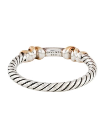 David Yurman Two-Tone Diamond Petite Helena Wrap Band Ring