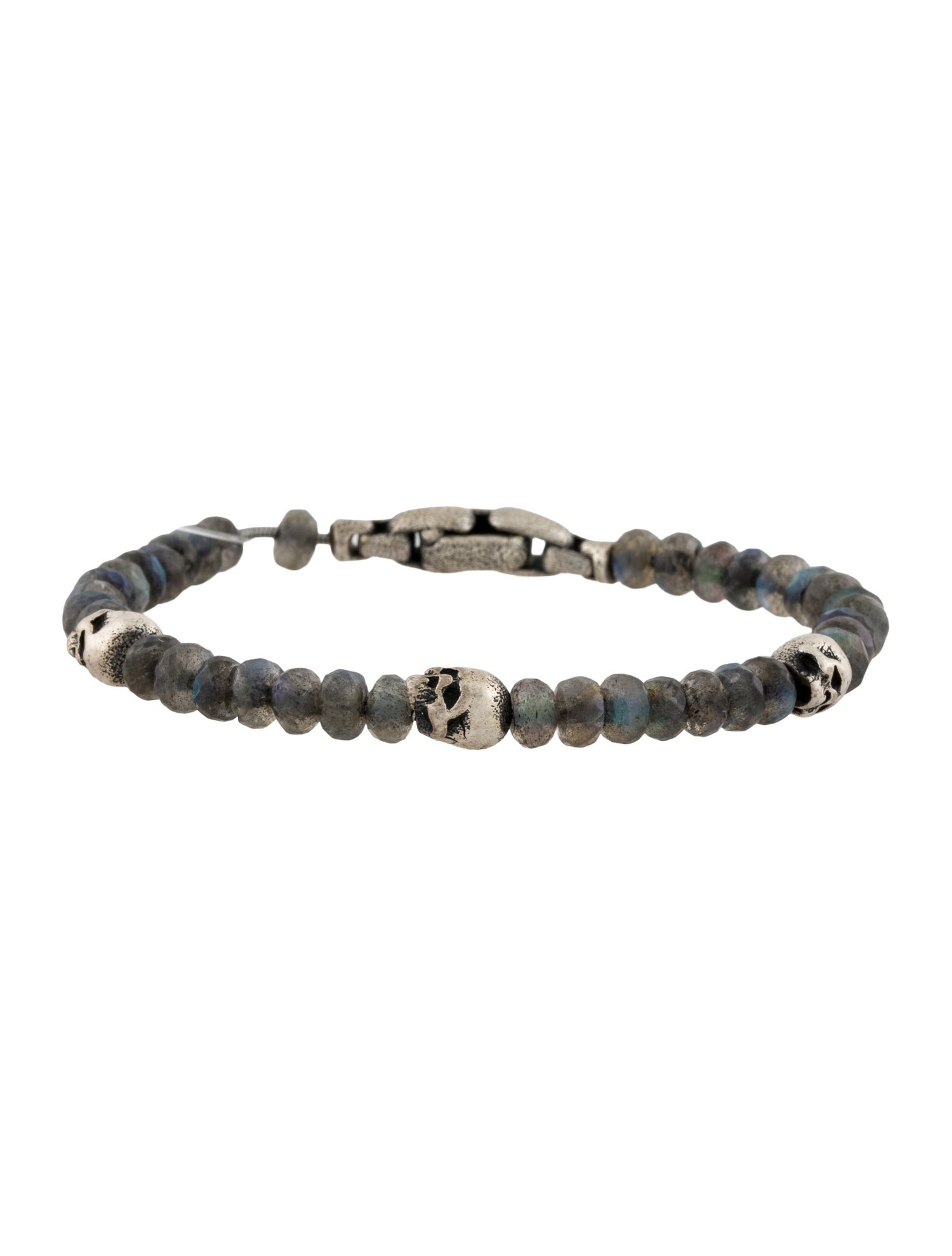 David Yurman Labradorite Memento Mori Skull Station Bracelet