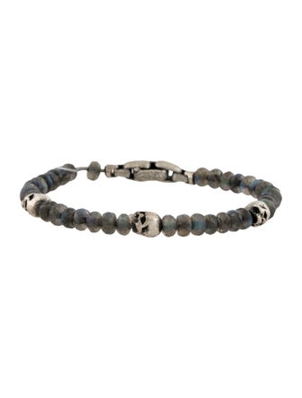 David Yurman Labradorite Memento Mori Skull Station Bracelet