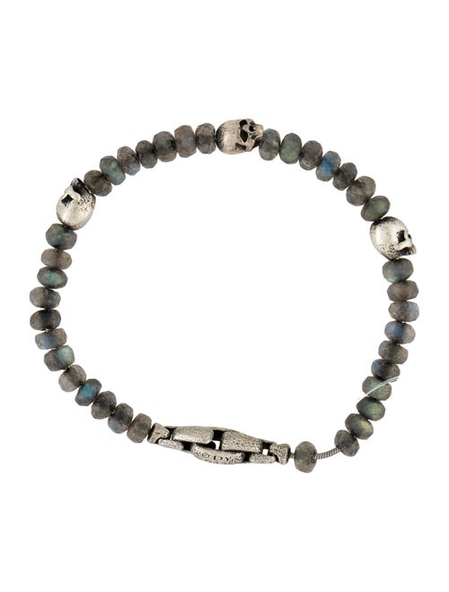 David Yurman Labradorite Memento Mori Skull Station Bracelet