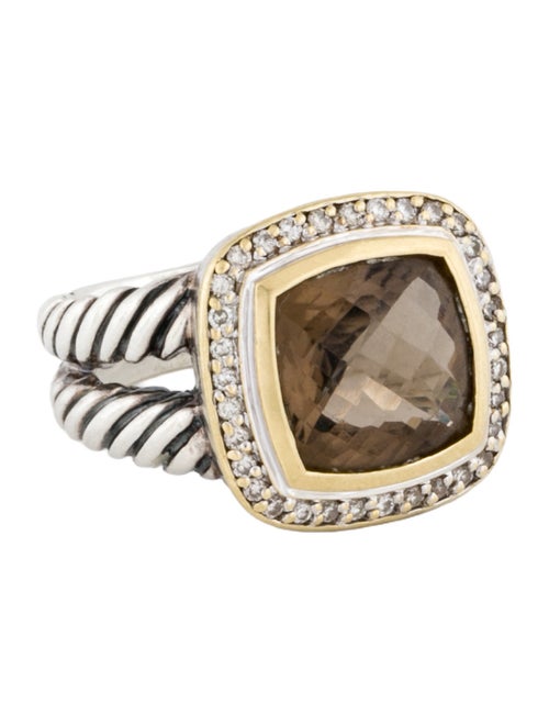 David Yurman Two-Tone Smoky Quartz & Diamond Albion Cocktail Ring