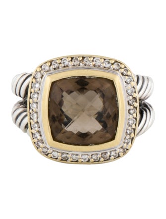 David Yurman Two-Tone Smoky Quartz & Diamond Albion Cocktail Ring