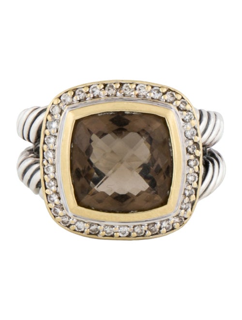 David Yurman Two-Tone Smoky Quartz & Diamond Albion Cocktail Ring