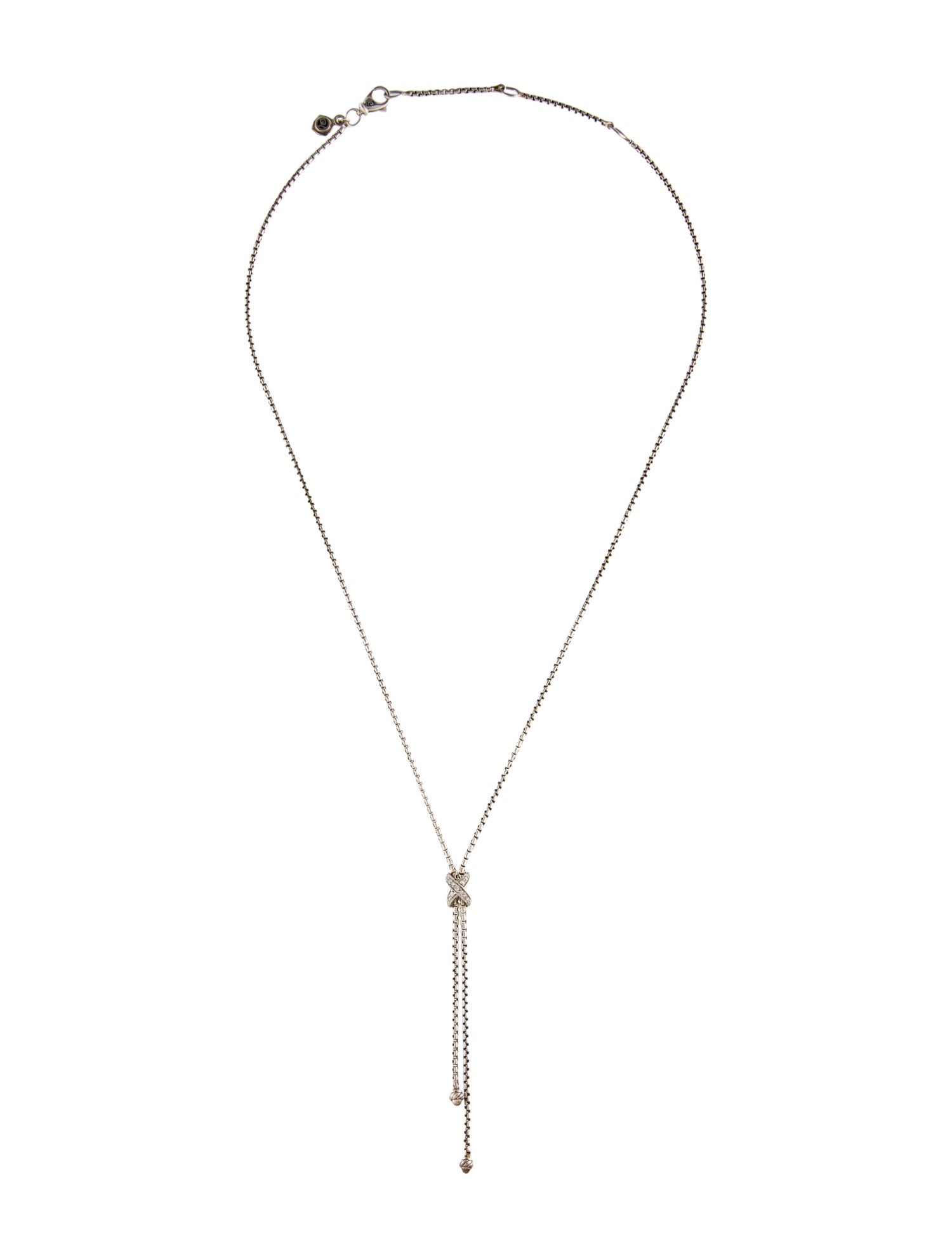 David Yurman Diamond Petite X Lariat Necklace