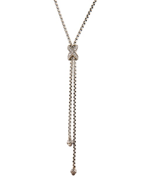 David Yurman Diamond Petite X Lariat Necklace