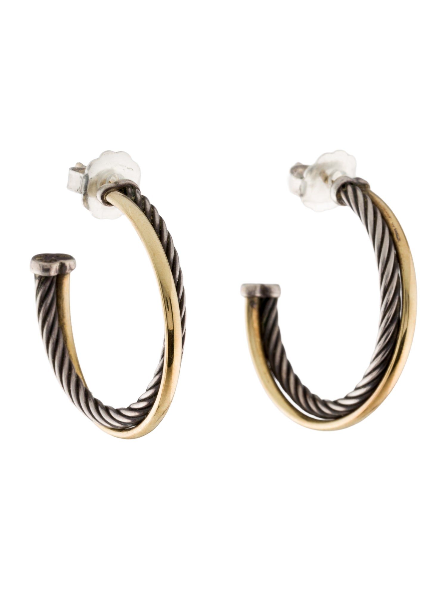 David Yurman Two-Tone Crossover Hoops