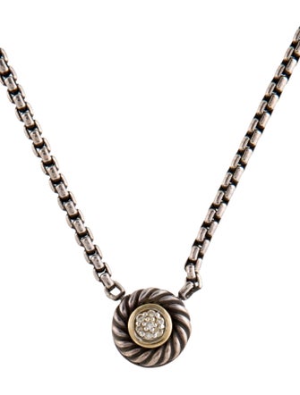 David Yurman Diamond Cookie Pendant Necklace