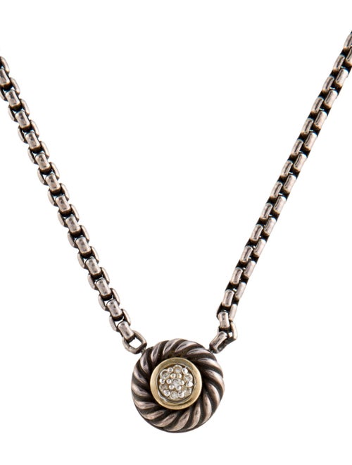 David Yurman Diamond Cookie Pendant Necklace