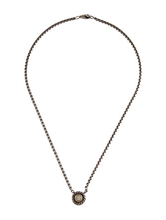 David Yurman Diamond Cookie Pendant Necklace