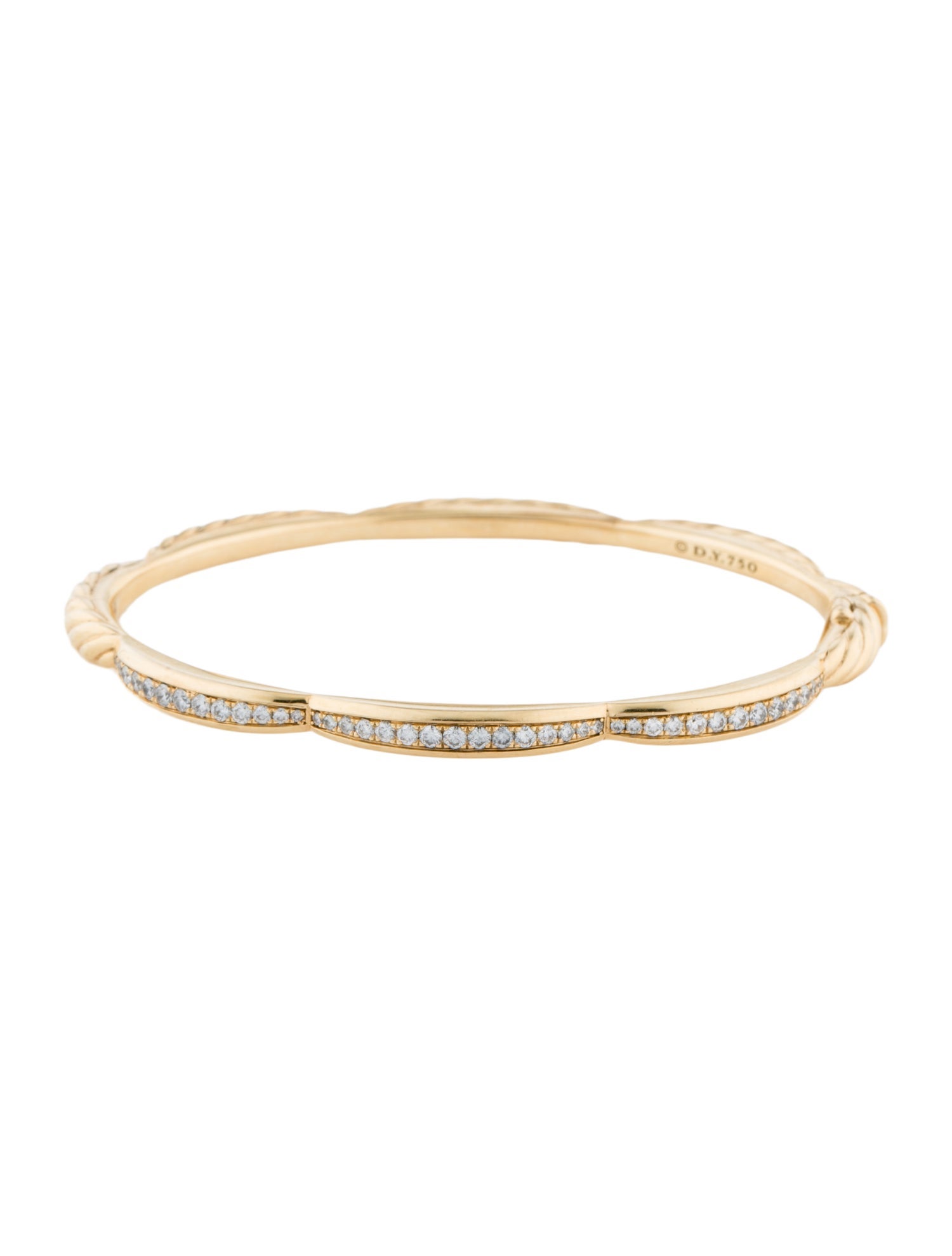 David Yurman 18K Diamond Bangle Bracelet
