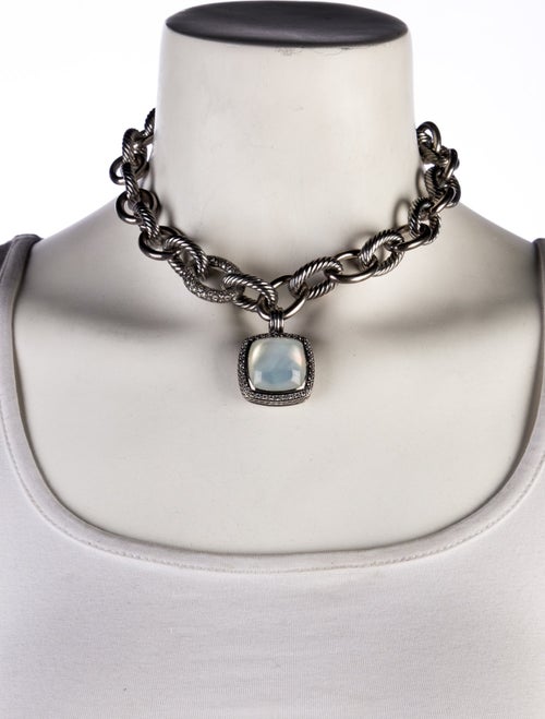 David Yurman Chalcedony, Mother Of Pearl & Diamond Midnight Melange Pendant Necklace