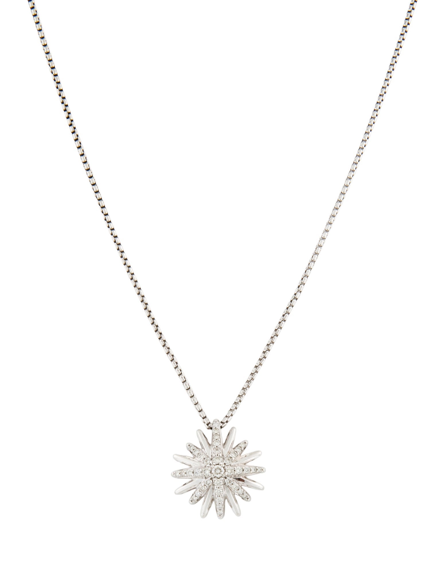 David Yurman Diamond Starburst Pendant Necklace