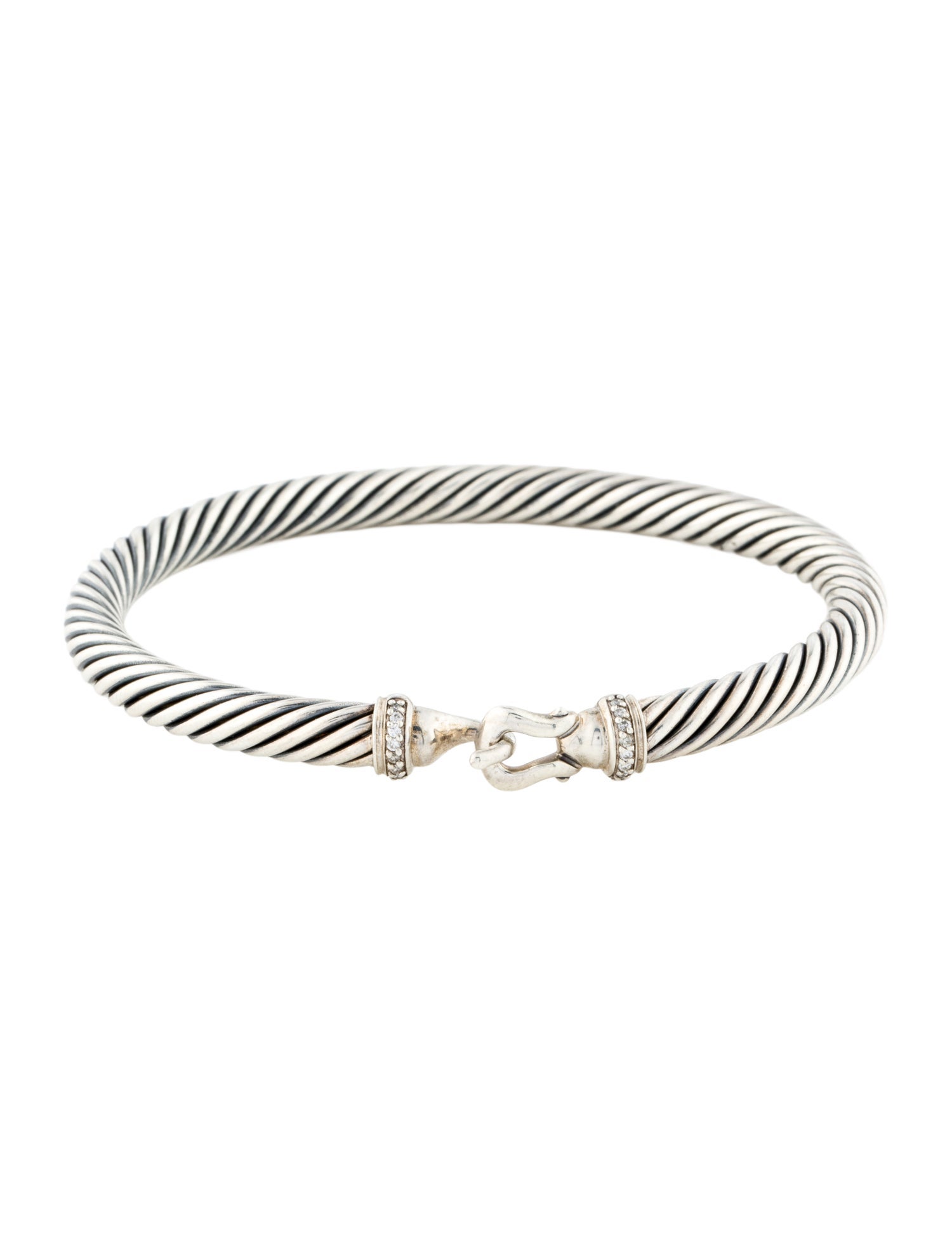 David Yurman Diamond Cable Buckle Bangle