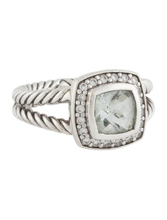 David Yurman Diamond & Prasiolite Petite Albion® Ring