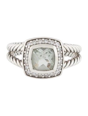 David Yurman Diamond & Prasiolite Petite Albion® Ring