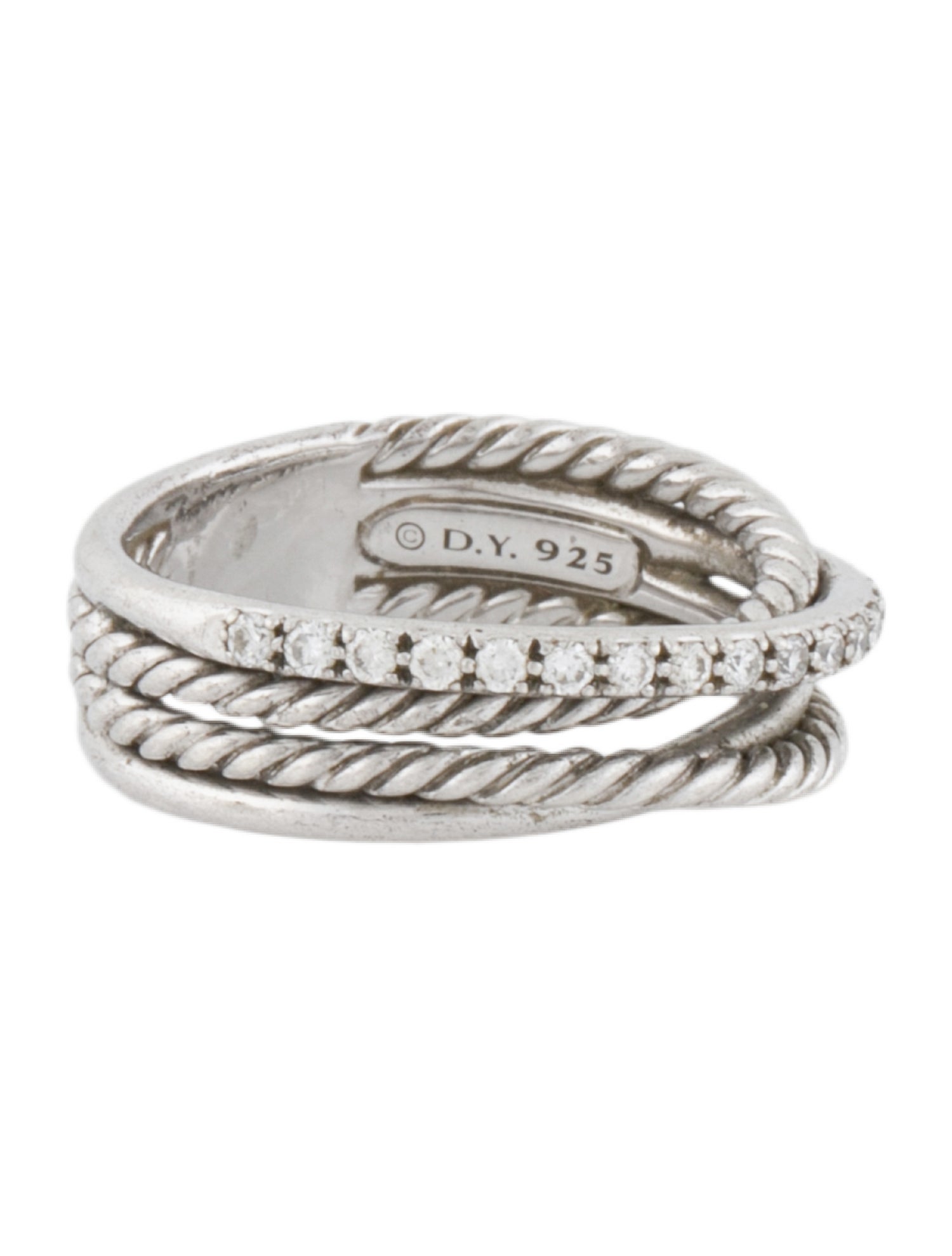David Yurman Diamond 4-Row Crossover Band