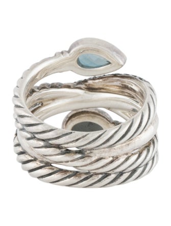 David Yurman Topaz, Sapphire & Amethyst Crossover Ring