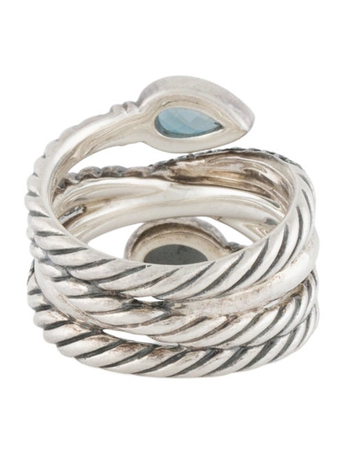 David Yurman Topaz, Sapphire & Amethyst Crossover Ring