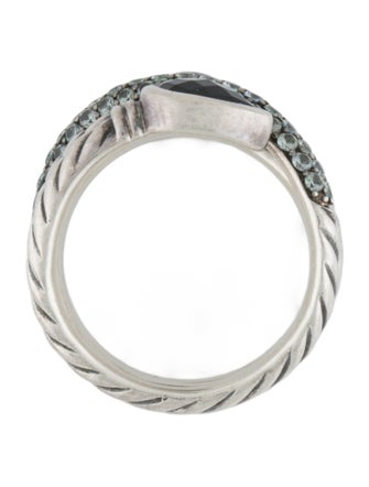 David Yurman Topaz, Sapphire & Amethyst Crossover Ring