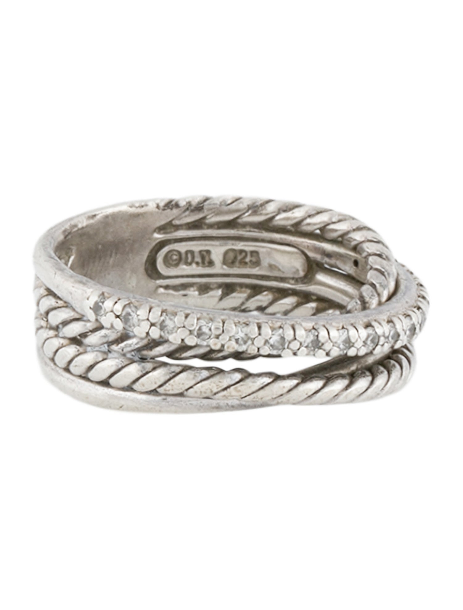 David Yurman Diamond 4-Row Crossover Band