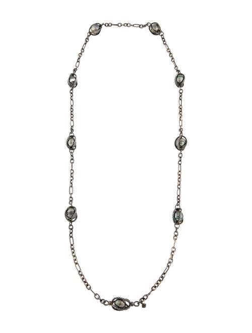 David Yurman Pearl Cage Station Necklace