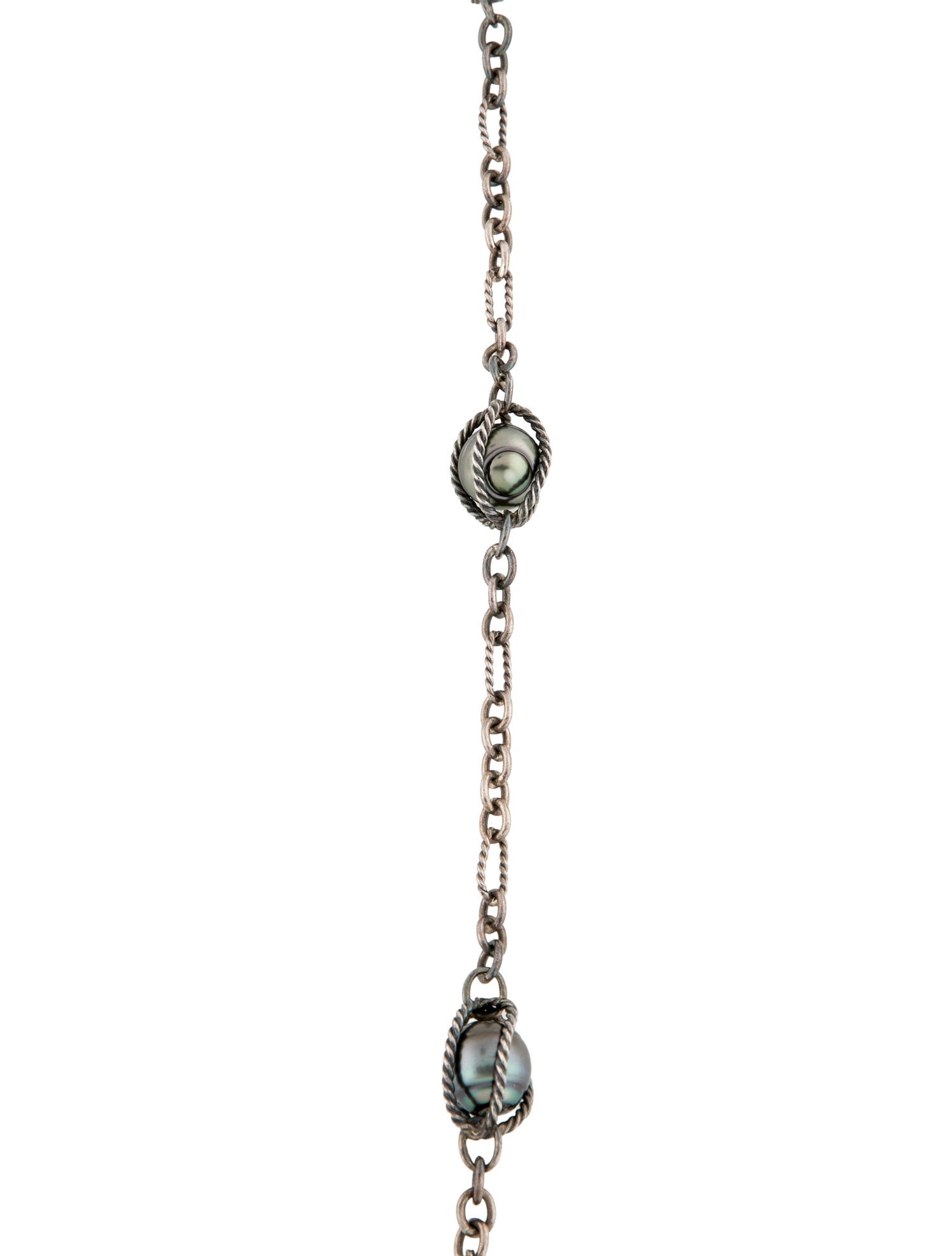 David Yurman Pearl Cage Station Necklace
