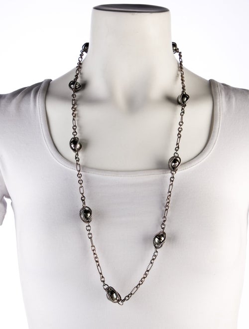 David Yurman Pearl Cage Station Necklace