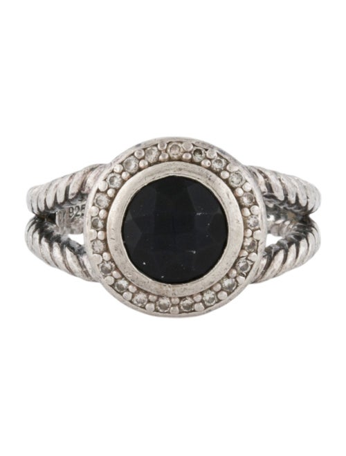 David Yurman Onyx and Diamond Petite Cerise Cocktail Ring