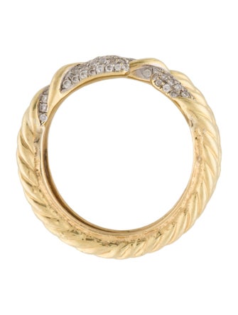 David Yurman 18K Diamond Three-Row Willow Band
