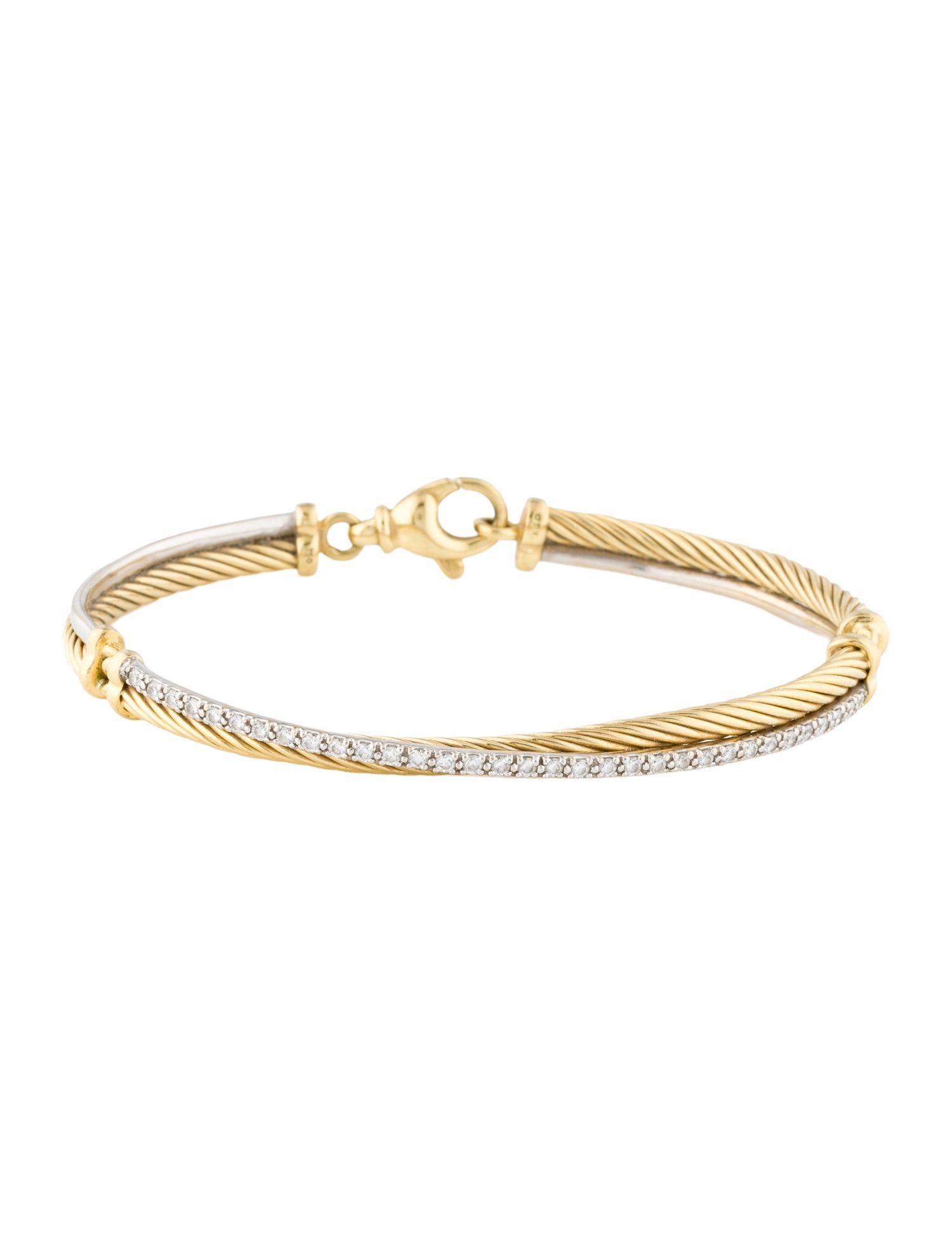 David Yurman 18K Diamond Crossover Link Bracelet