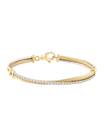David Yurman 18K Diamond Crossover Link Bracelet