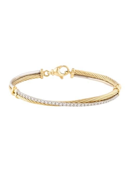 David Yurman 18K Diamond Crossover Link Bracelet